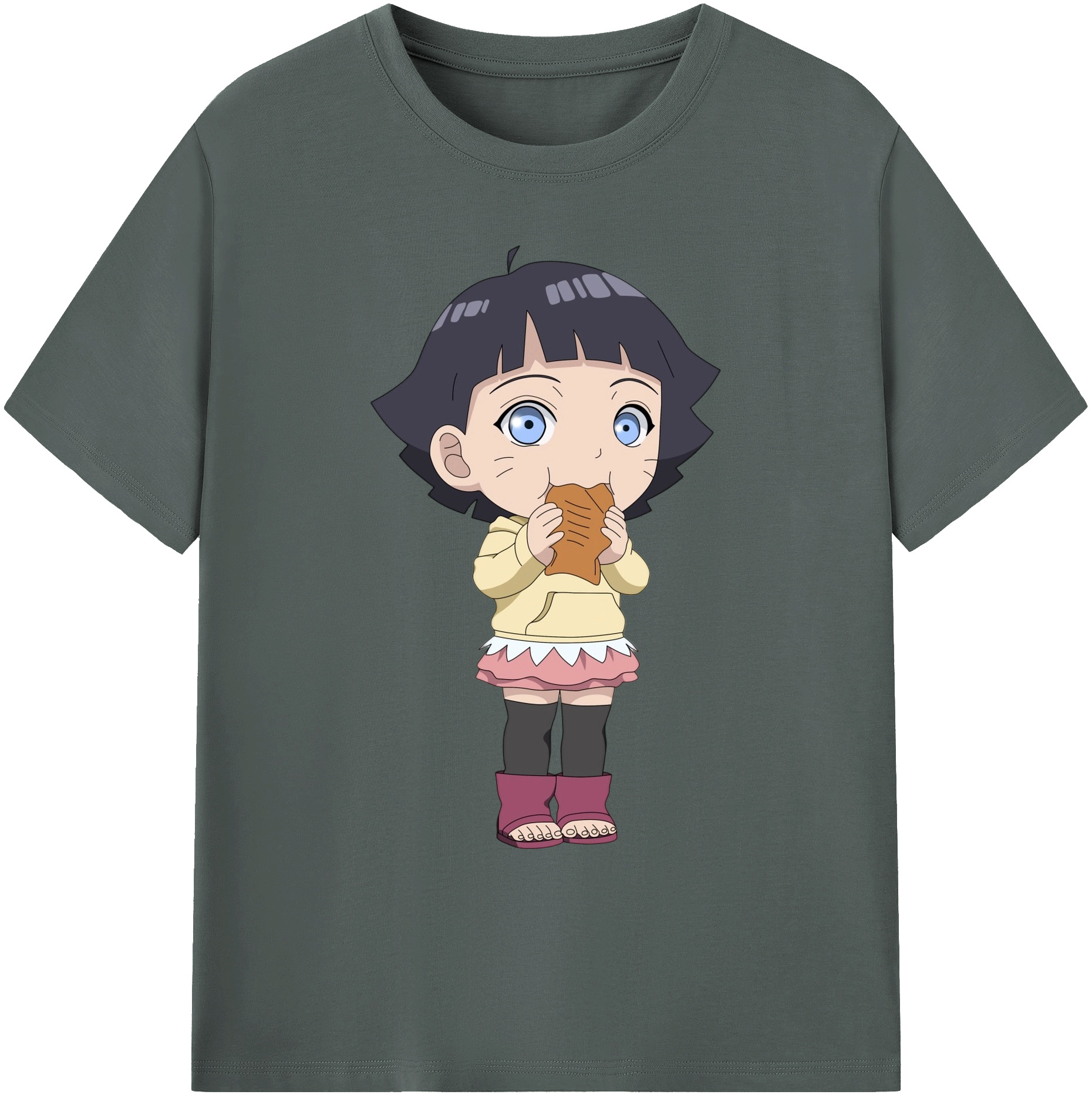 （画像用） NARUTO -ナルト- うずまき ヒマワリ Uzumaki Himawari 綿100％ メンズ半袖Tシャツ｜肌触りやわらか＆通気性
